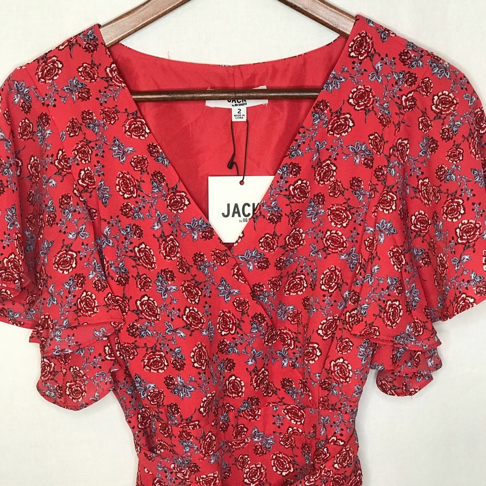 Jack by BB Dakota Friendly Fire wrap dress New 2 - Picture 5 of 8